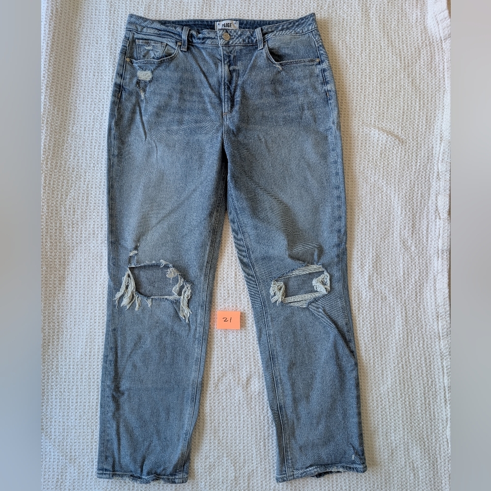 Paige Noella High Rise Jeans // Distressed // Light Wash